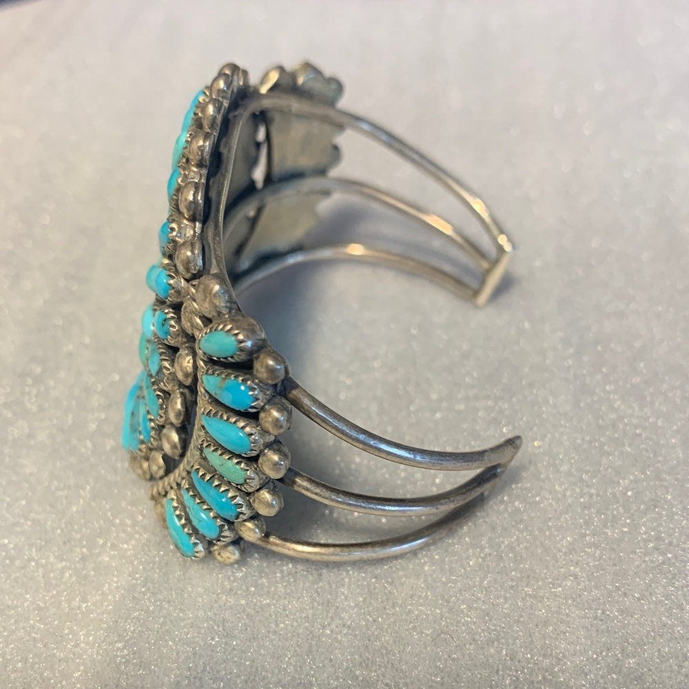 Navajo Turquoise Silver 925 Girls Bracelet Artist FM Begay - Picture 6 of 14